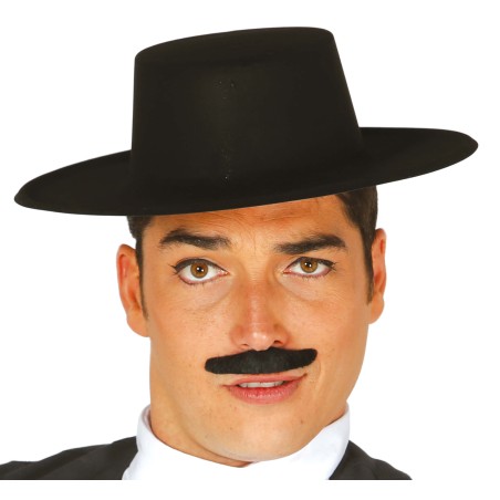 Sombrero cordobes negro flocado-Tus Disfraces baratos