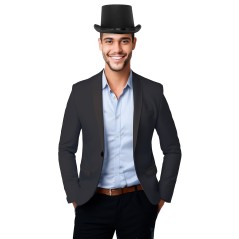 Chistera negra alta calidad raso sombrero