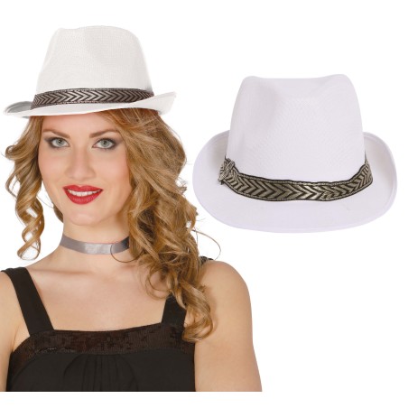 Sombrero gangster blanco mascota-Tus Disfraces baratos