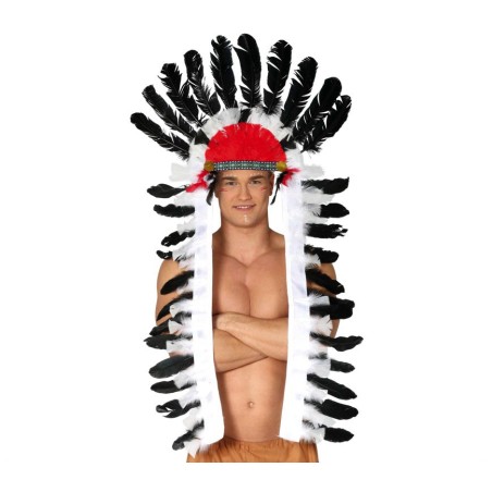Penacho indio 116 cm tocado plumas largo-Tus Disfraces baratos