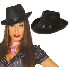 Sombrero gangster negro alta calidad-Tus Disfraces baratos