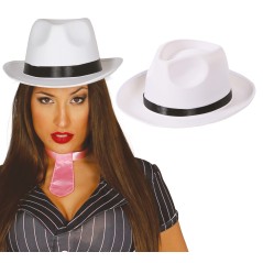 Sombrero gangster blanco alta calidad-Tus Disfraces baratos
