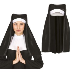 Cofia de monja negra para adulto-Tus Disfraces baratos