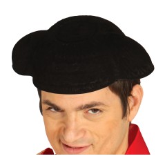 Montera flocada negra torero-Tus Disfraces baratos
