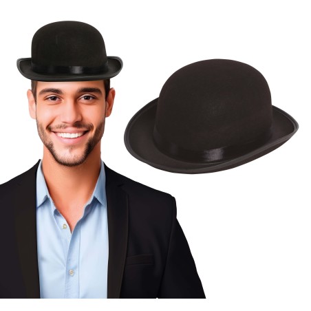 Bombin negro de fieltro adulto-Tus Disfraces baratos