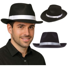 Sombrero rey del pop negro cinta blanca-Tus Disfraces baratos