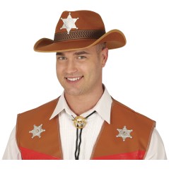 Sombrero sheriff marron de fieltro