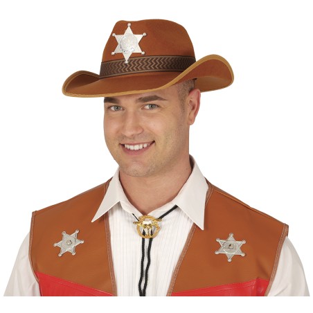 Sombrero sheriff marron de fieltro