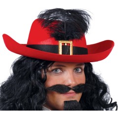 Sombrero mosquetero rojo espadachin-Tus Disfraces baratos