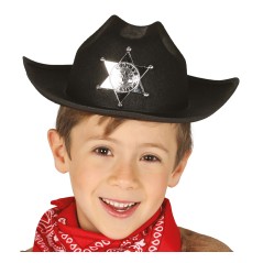 Sombrero sheriff negro infanti-Tus Disfraces baratos