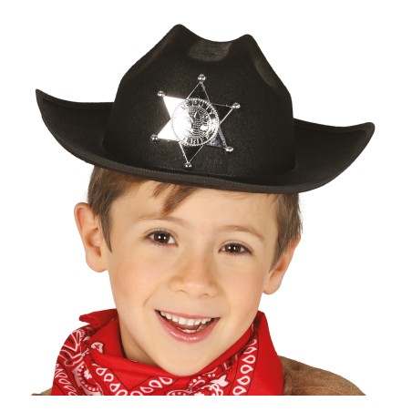 Sombrero sheriff negro infanti-Tus Disfraces baratos