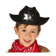 Sombrero sheriff negro infanti