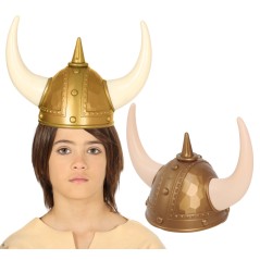 Casco vikingo infantil con cuernos-Tus Disfraces baratos
