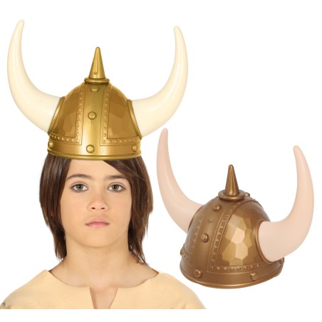 Casco vikingo infantil con cuernos-Tus Disfraces baratos