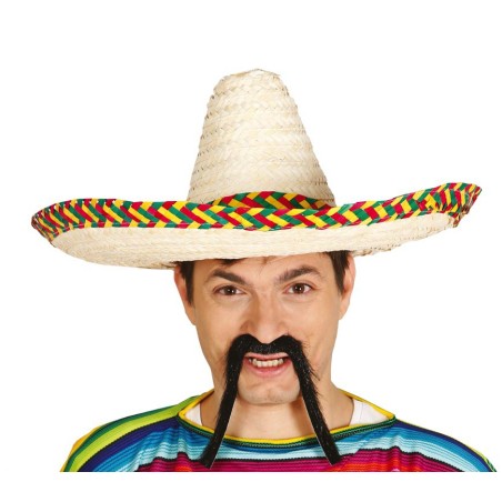 Sombrero mejicano de paja 50 cm mexicano-Tus Disfraces baratos