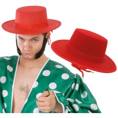 Sombrero cordobes rojo de fieltro-Tus Disfraces baratos