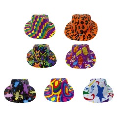Sombrero ganster plastico colores surtidos fiesta-Tus Disfraces