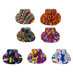 Sombrero ganster plastico colores surtidos fiesta