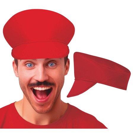 Gorra fontanero roja similar a la de mario bros-Tus Disfraces baratos