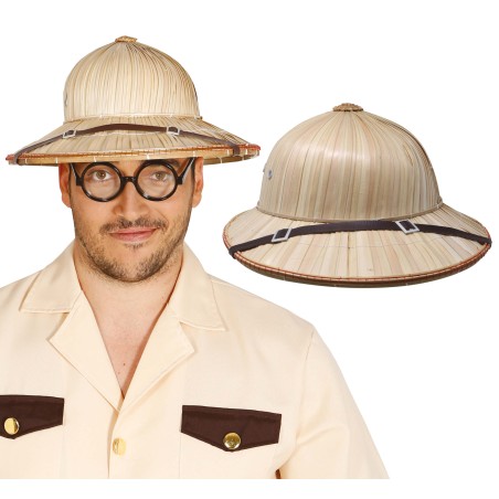 Sombrero explorador salacot paja-Tus Disfraces baratos
