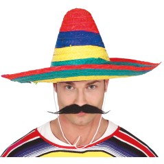 Sombrero mejicano 50 cm multicolor-Tus Disfraces baratos