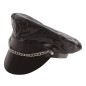 Gorra sado vinilo negro con cadena