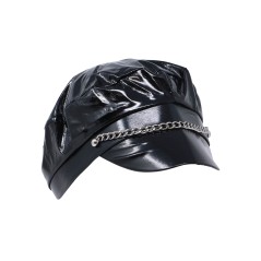 Gorra sado vinilo negro con cadena-Tus Disfraces baratos