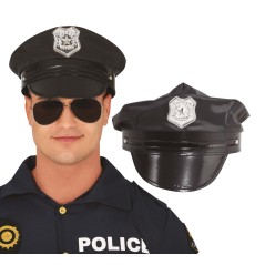 Gorra policia negra gorro poli-Tus Disfraces baratos