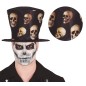 Chistera negra alta con calaveras