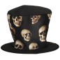 Chistera negra alta con calaveras