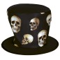 Chistera negra alta con calaveras