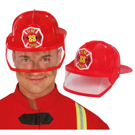 Casco bombero americano con pantalla-Tus Disfraces baratos