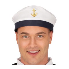 Gorra marinero blanca con ancla-Tus Disfraces baratos