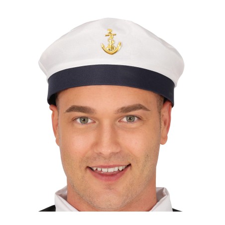 Gorra marinero blanca con ancla-Tus Disfraces baratos