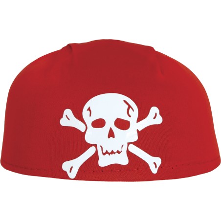 Gorro pirata rayas rojo negro pañuelo