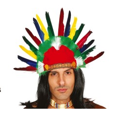 Penacho de plumas indio colores-Tus Disfraces baratos