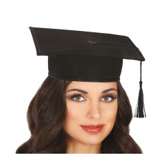 Birrete graduado tela sombrero licenciado-Tus Disfraces baratos