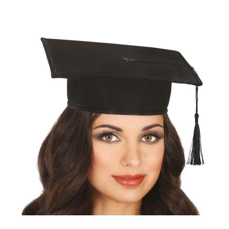 Birrete graduado tela sombrero licenciado-Tus Disfraces baratos