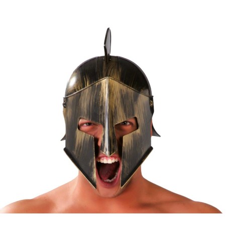 Casco espartano dorado plastico duro griego