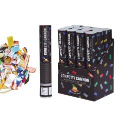 Cañon confeti multicolor metalico 40 cm-Tus Disfraces baratos