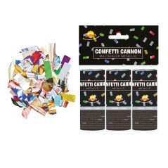 Cañon confeti multicolor mini 3 uds 10,5 cm-Tus Disfraces baratos