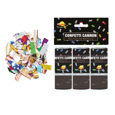 Cañon confeti multicolor mini 3 uds 10,5 cm-El Informal