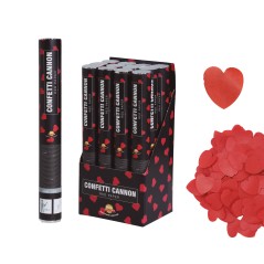 Cañon confeti corazones rojos 40 cm-Tus Disfraces baratos