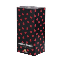 Cañon confeti corazones rojos 40 cm
