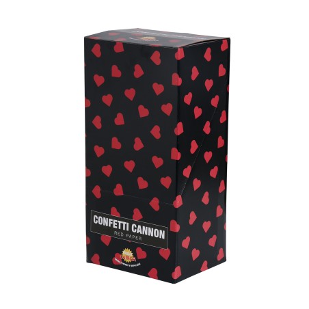 Cañon confeti corazones rojos 40 cm