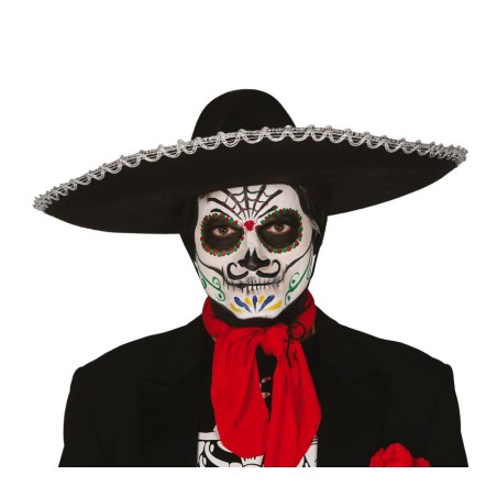 Sombrero mariachi mejicano fieltro negro 55 cm