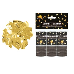 Cañon confeti oro mini 3 uds 10,5 cm-Tus Disfraces baratos