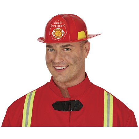Casco bombero plastico duro sombrero rojo