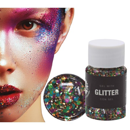 Glitter Multicolor en gel-Tus disfraces baratos