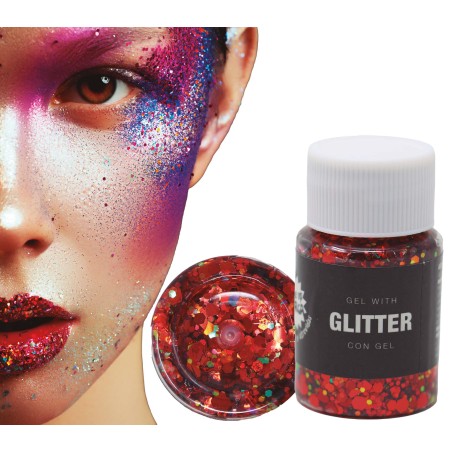Glitter Rojo en gel-Tus disfraces baratos